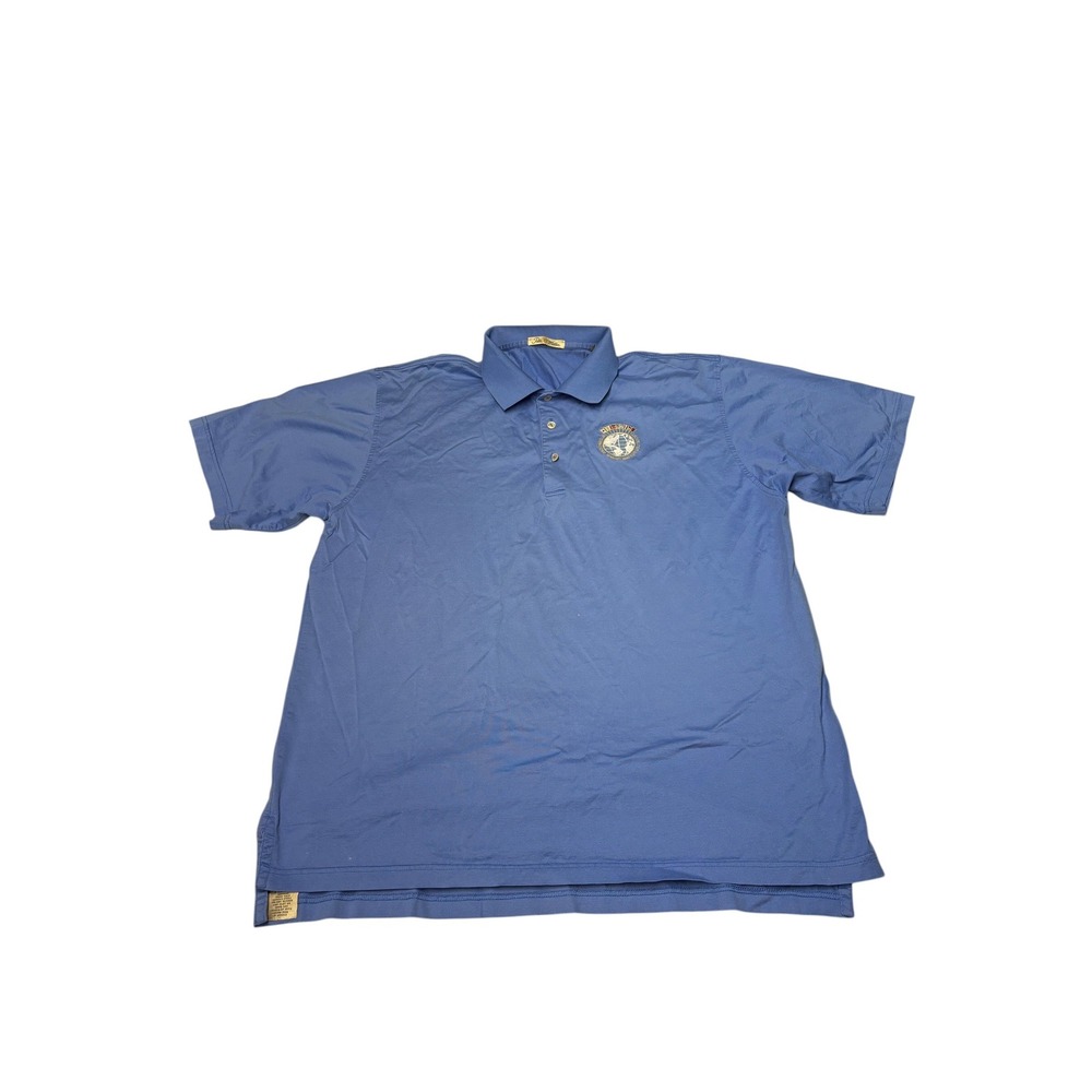Peter Millar Mens XL Blue Mercerized Cotton Golf Polo International Seniors